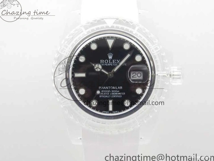0112 Submariner Phantomlab Transparent KZF Best Edition Black Dial on White Rubber Strap VR StreetReady 2567